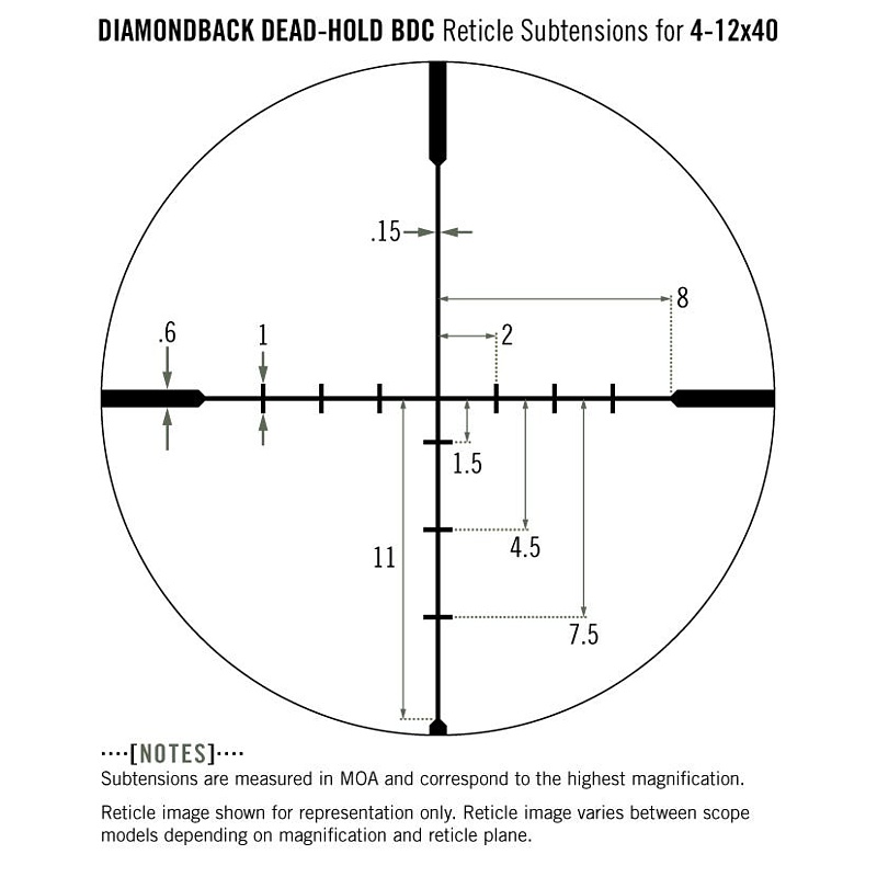 Vortex Diamondback 4-12x40 Dead-Hold BDC (MOA)