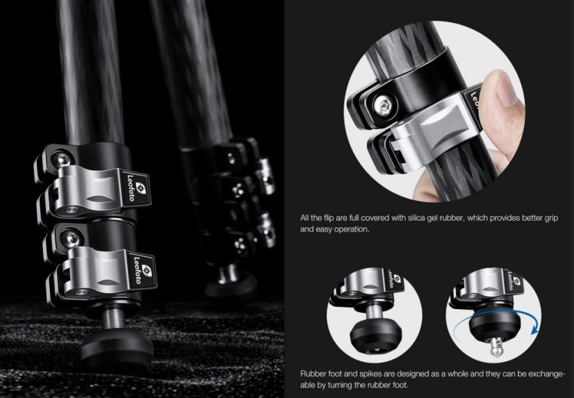 Leofoto - karbonový stativ Manba LV-323C (15kg/165cm)