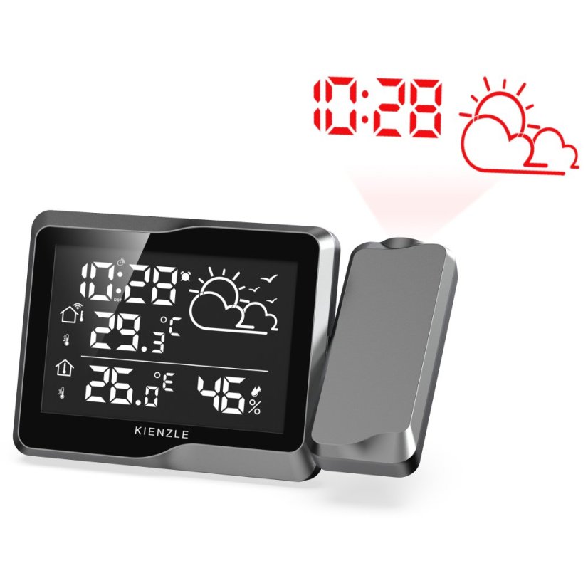 KIENZLE domácí meteo stanice s projekcí (monochromatický LCD)