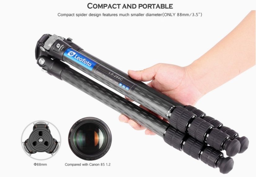 Leofoto - karbonový stativ Ranger LS-284 + kulová hlava LH-30 (10kg/160cm)