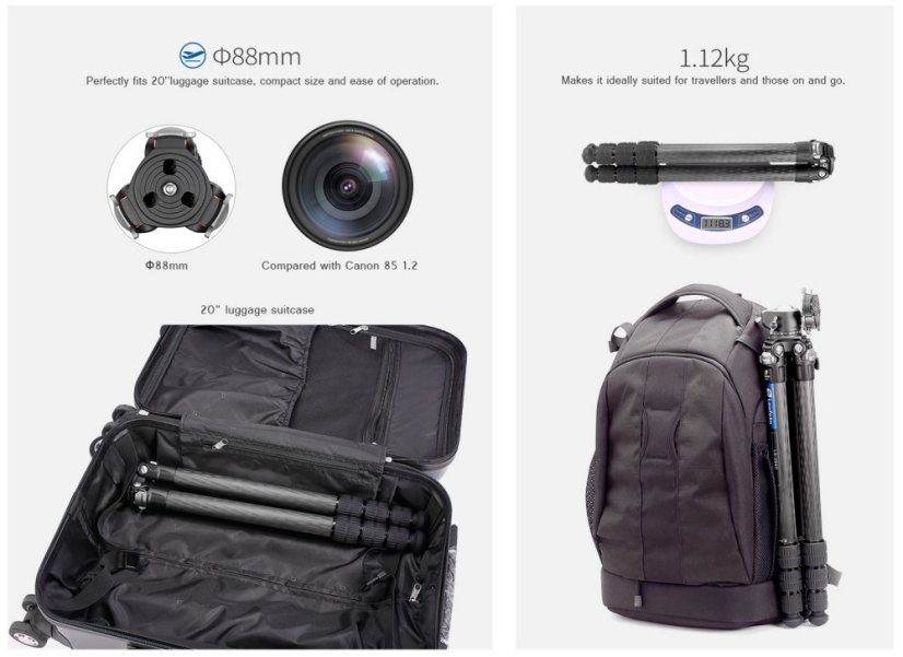 Leofoto - karbonový stativ Ranger LS-284 + kulová hlava LH-30 (10kg/160cm)