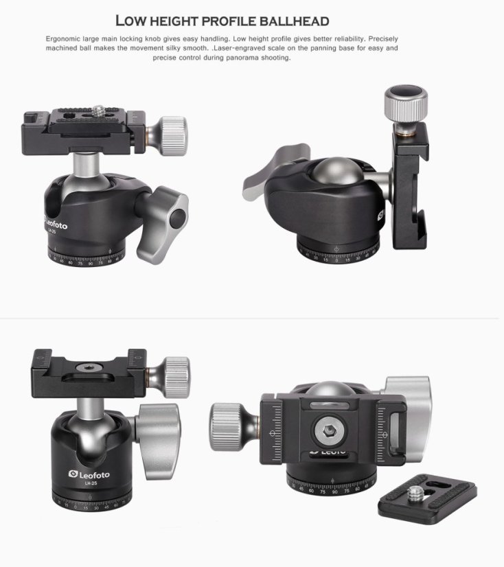 Leofoto - kulová hlava LH-25 +PU-25 (6kg)