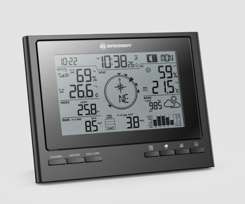 BRESSER 7-in-1 Exclusive Weather Center ClimateScout RC (černá)